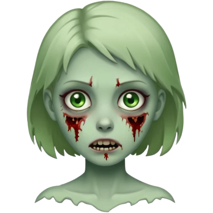 Short wolf cut zombie girl emoji
