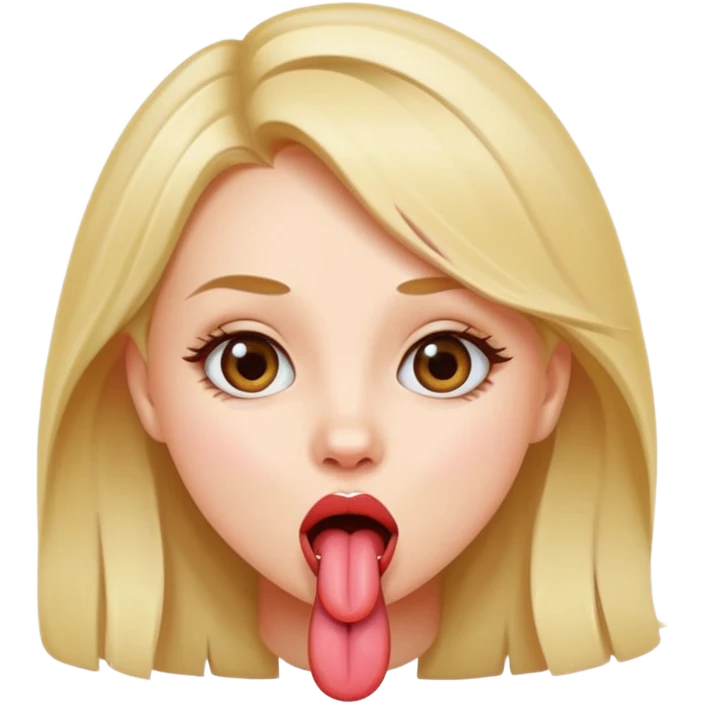 دختر زیبا در حال زبان درازی emoji
