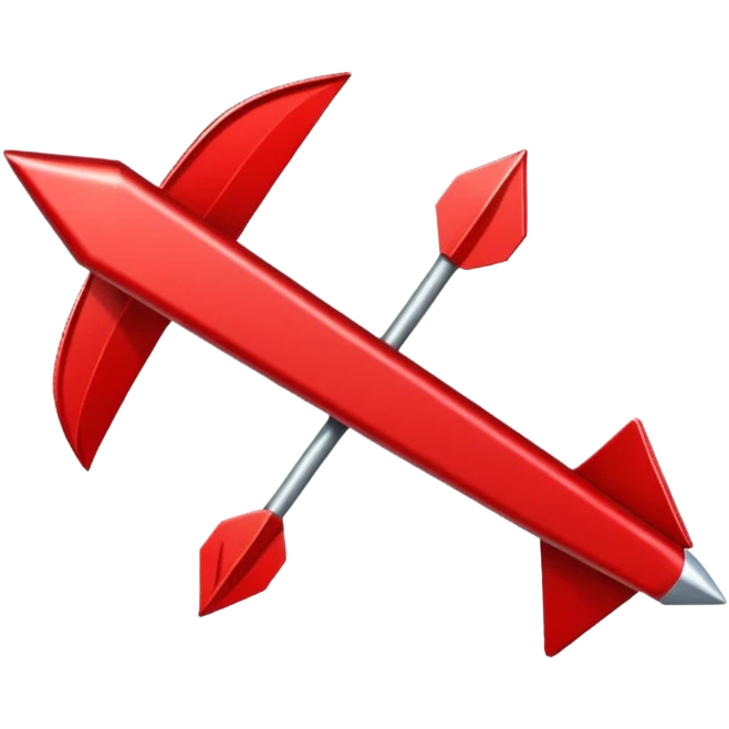a red arrow ascending diagonally from bottom left to top right, with a shiny finish and subtle shadow for depth emoji