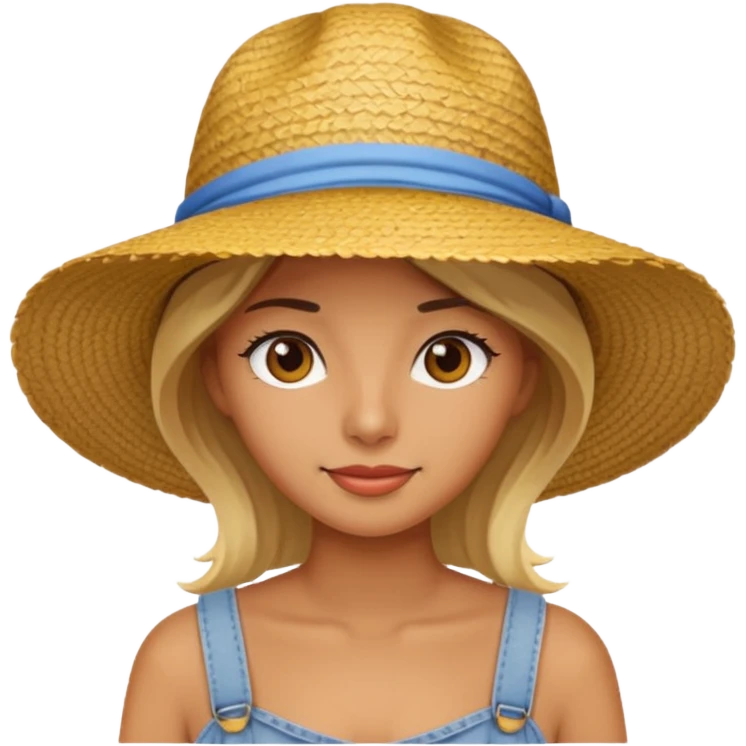 full body woman with straw hat emoji