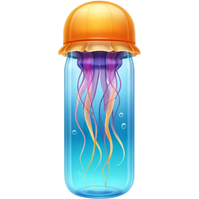 sea jellyfish, plastic bottle emoji