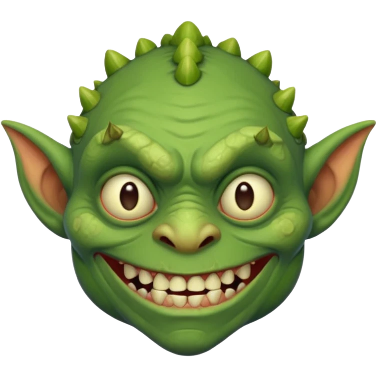 goblin with warts, crooked teeth emoji