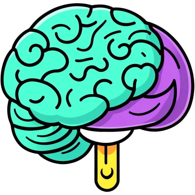wizard's brain with magical aura emoji