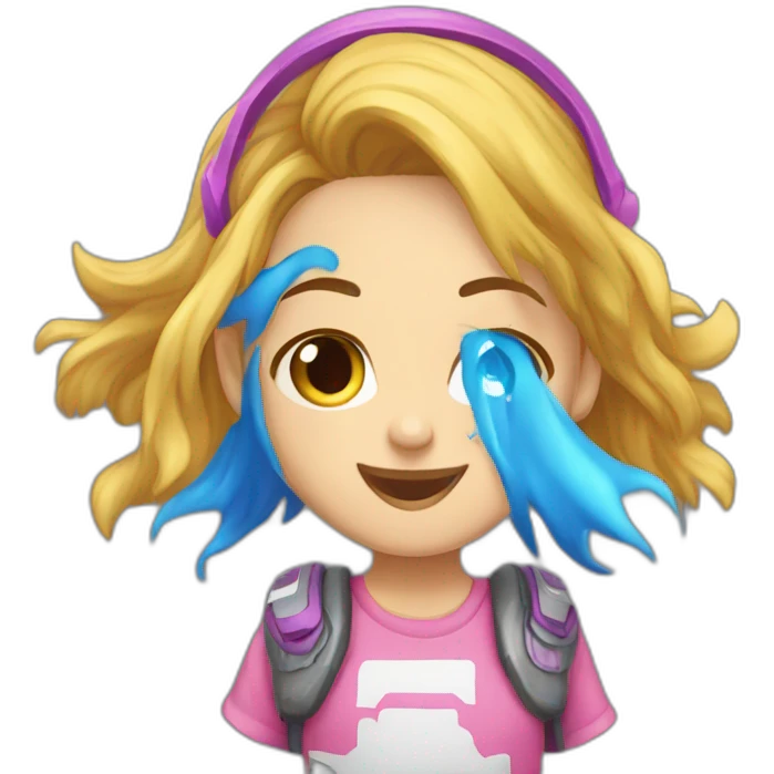 niña gamer parada sorprendida emoji