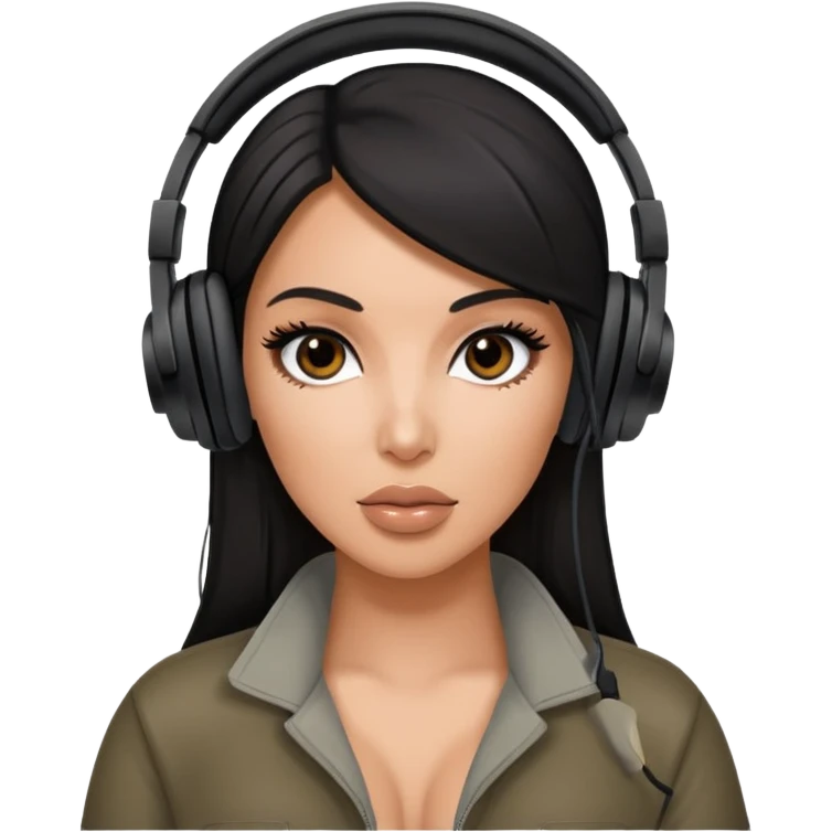 kim kardashian Black Headphones emoji