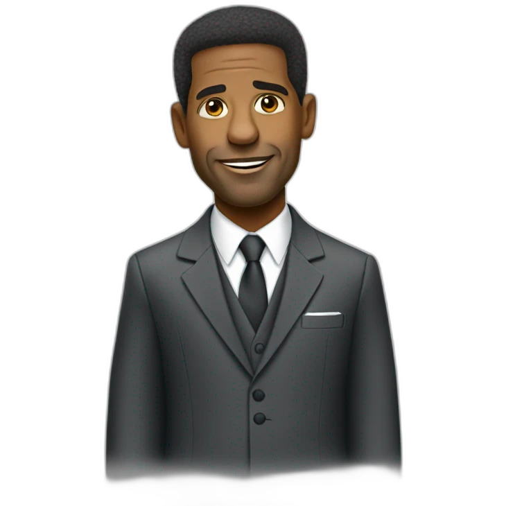 actor Denzel Washington catoon wearing suit emoji