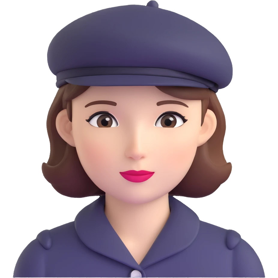 Parisian woman wearing a beret hat emoji