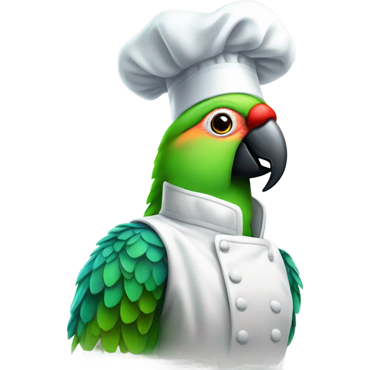Amazon parrot with chef hat emoji