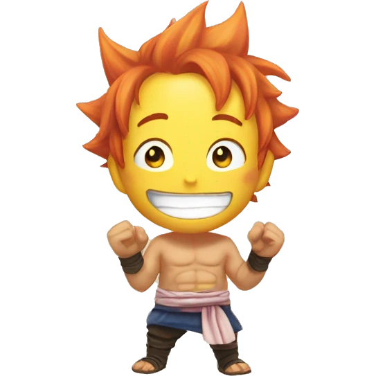 Natsu tenant Happy dans ses bras emoji