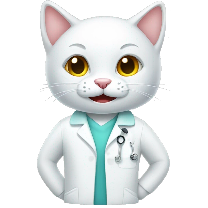 White kitty dentist  emoji