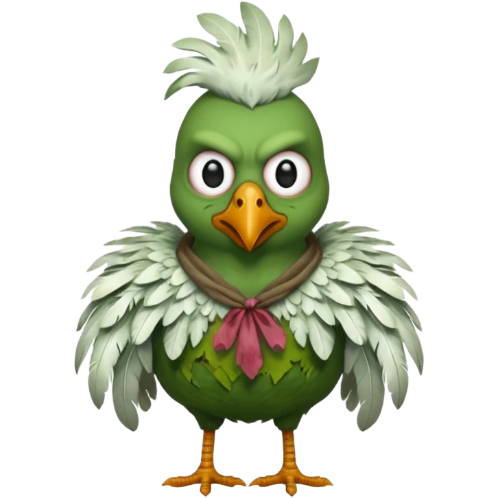 Square zombie on a square chicken  emoji