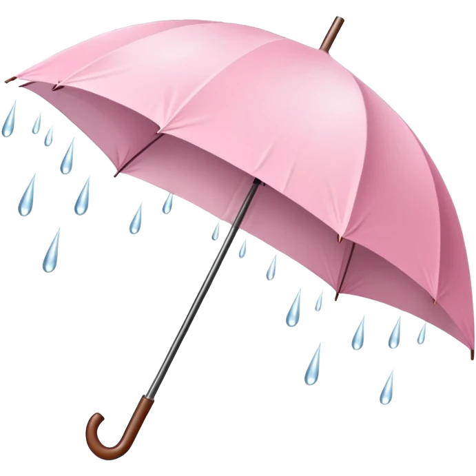 Pale pink umbrella with rain emoji