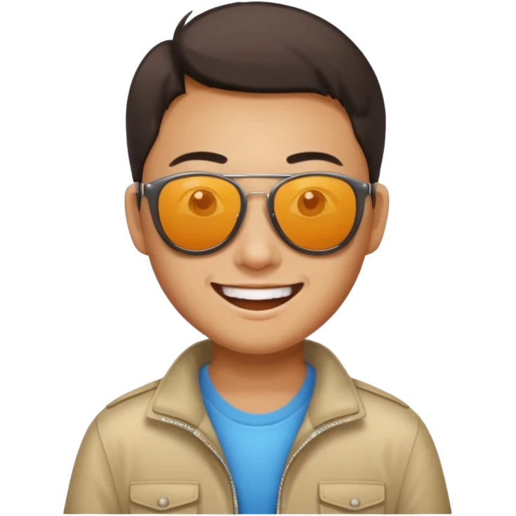 Photorealistic Chinese tourist wearing sunglasses emoji