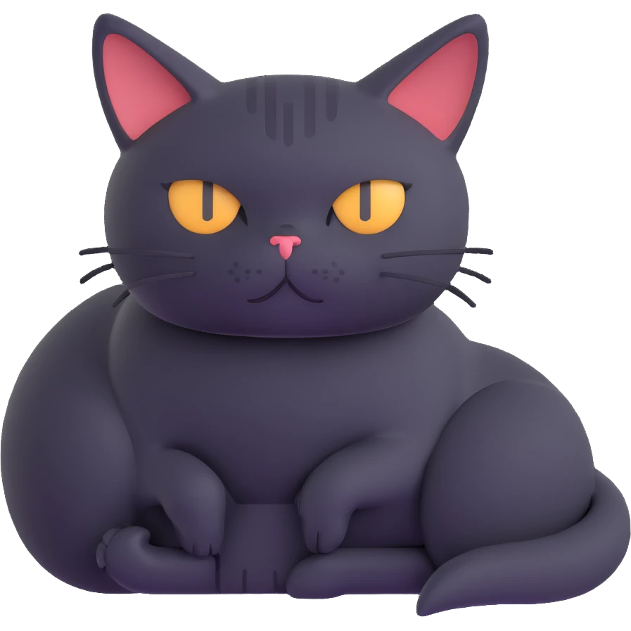 a cat with sleepy eyes, relaxed posture, simple background emoji