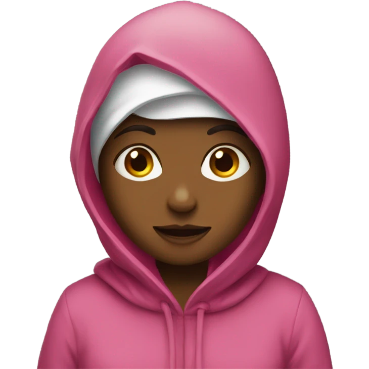 Girl wearing an oodie emoji