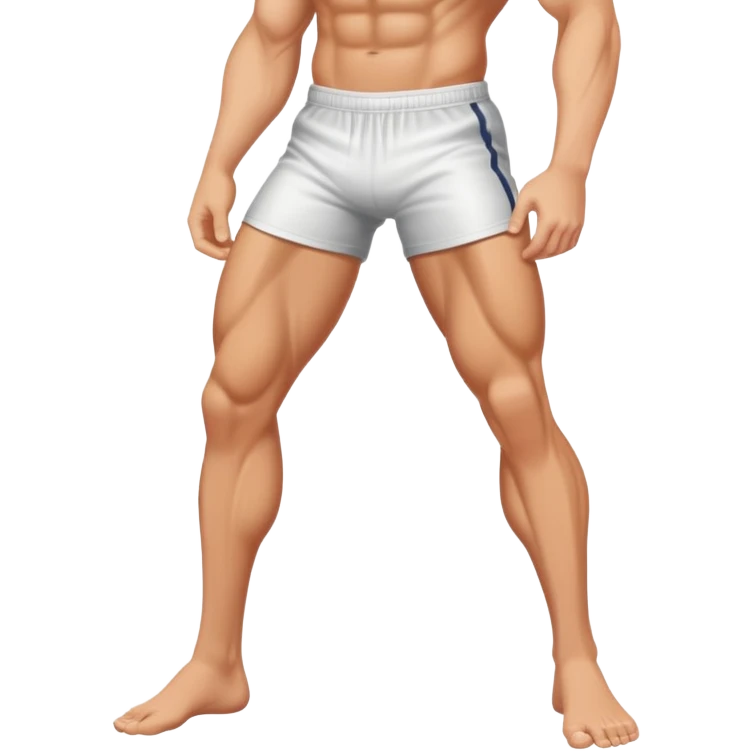 muscular leg of young white man, focus on leg emoji