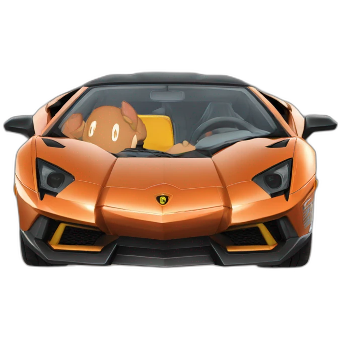 Goku driving an aventador emoji