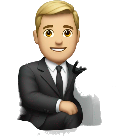 man in a suit driving a tractor emoji