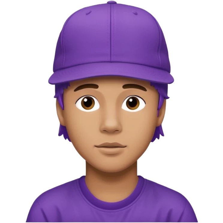 Justin bieber wearing purple cap emoji