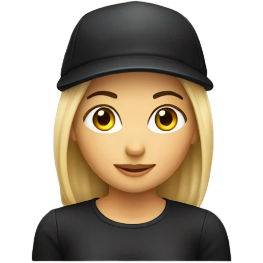 Draw a women whith a black cap emoji