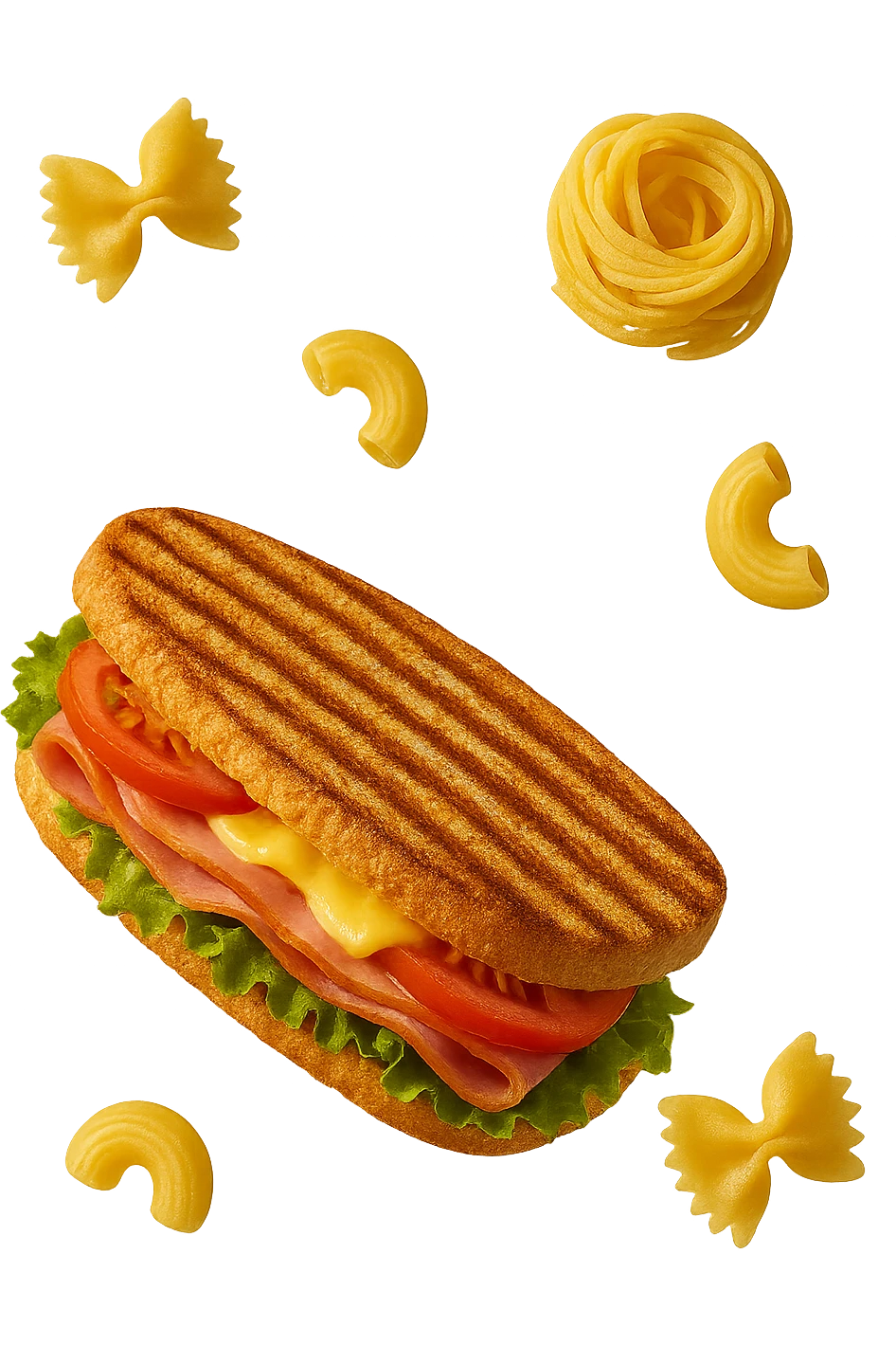 panini e pasta fluttuano in aria  emoji