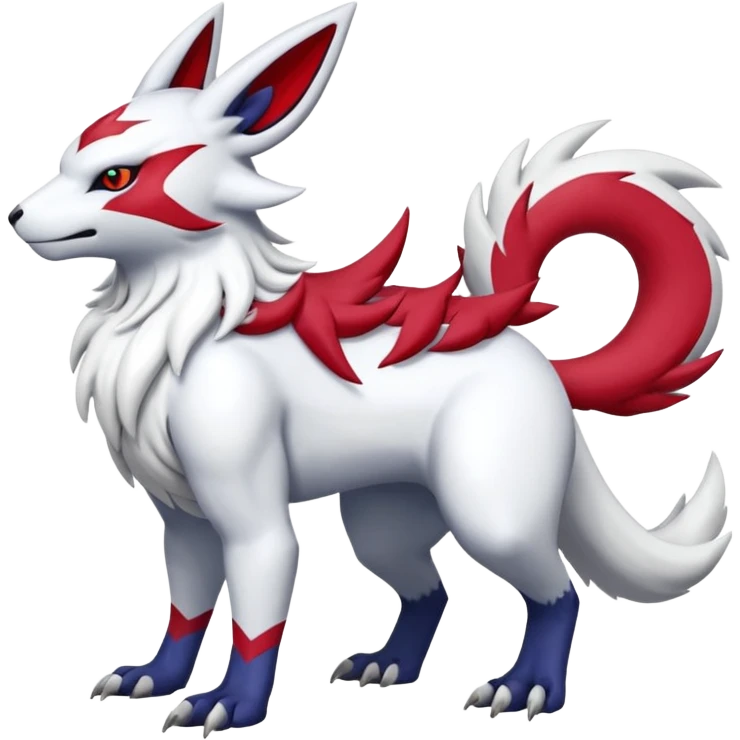 Garurumon-Zangoose-Renamon-Absol-fusion-hybrid-creature (full body) emoji