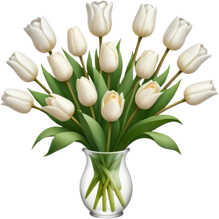 White tulips and roses aesthetic emoji