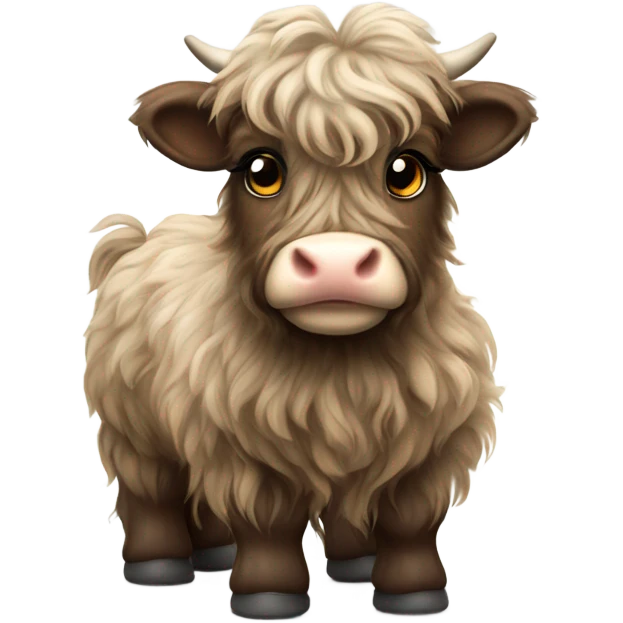 Cute baby highland cow emoji