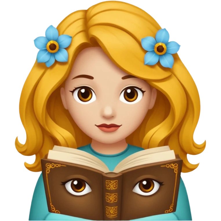 Uma garota dos cabelos escuros e olhos castanhos. Cabelo preso numa piranha de flor e com a farda do farias brito e com lábios carnudos e um livro na mão  emoji