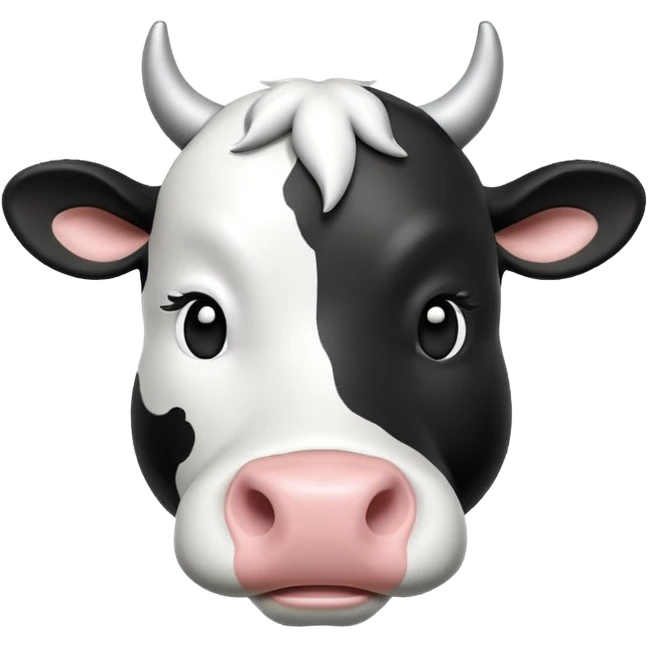 Black and White Cow 3d emoji