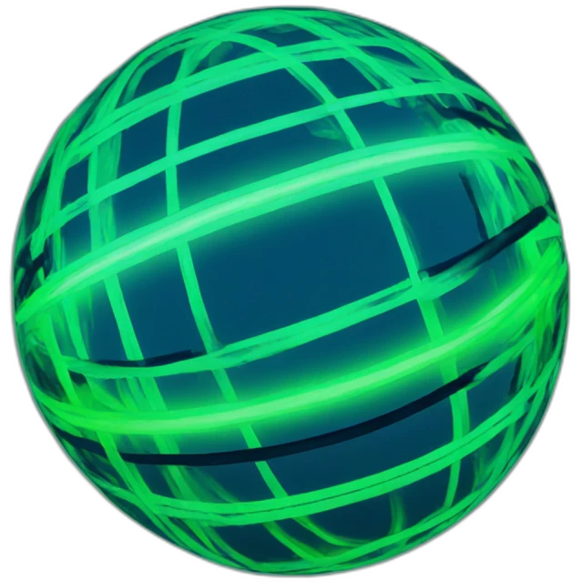 blue green neon ball emoji