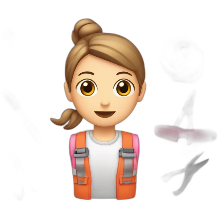 Herramientas de manualidades rosadas emoji