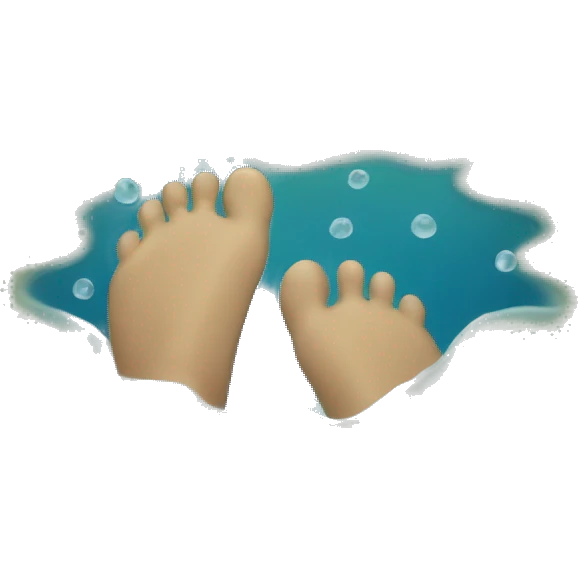 Feet in water emoji
