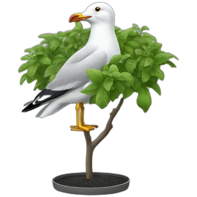Seagull gardener emoji