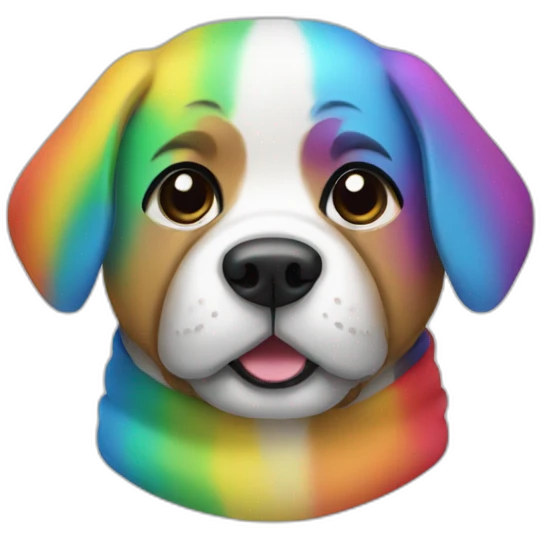 Dog with rainbow suit emoji