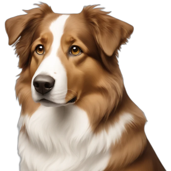 Light brown and white English shepherd emoji