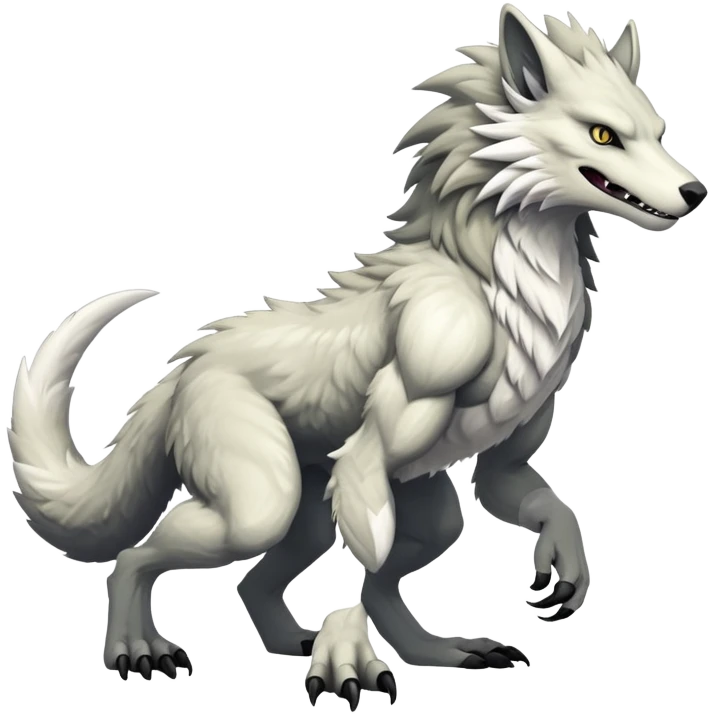 Sergal-Vernid-hybrid-animal-creature, full body emoji