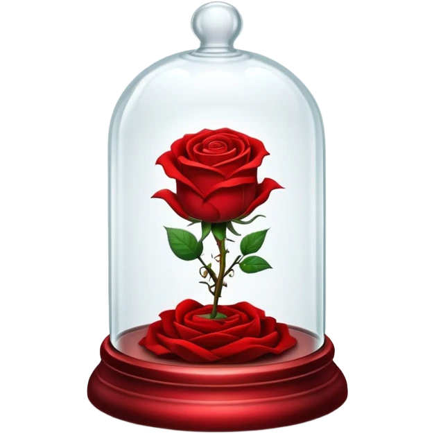The glowing enchanted rose from Beauty and the Beast in its glass bell  emoji