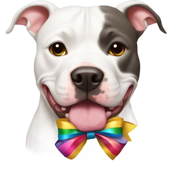 pitbull dog with bows emoji