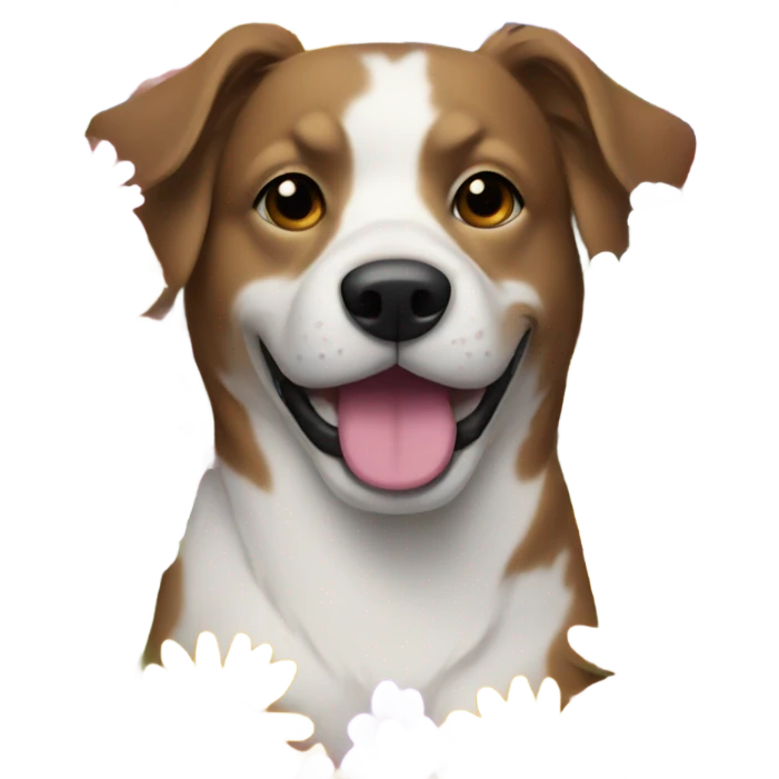 Dog with flowers emoji