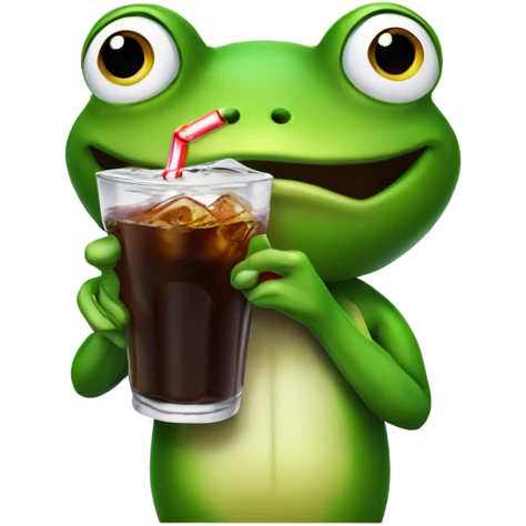 frog drinking cola emoji