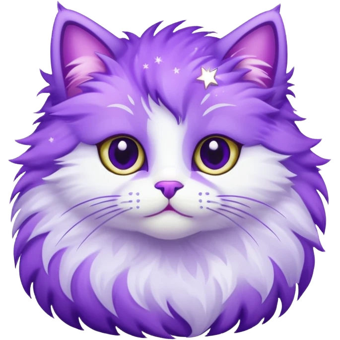 glitter purple Star cat emoji