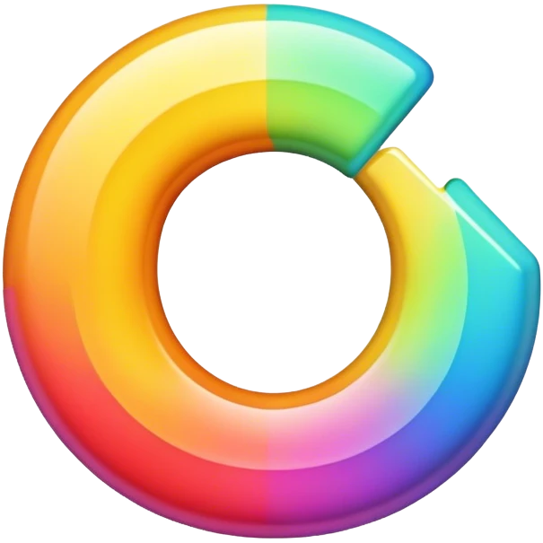 3D, a psychedelic colored line with beveled edge emoji