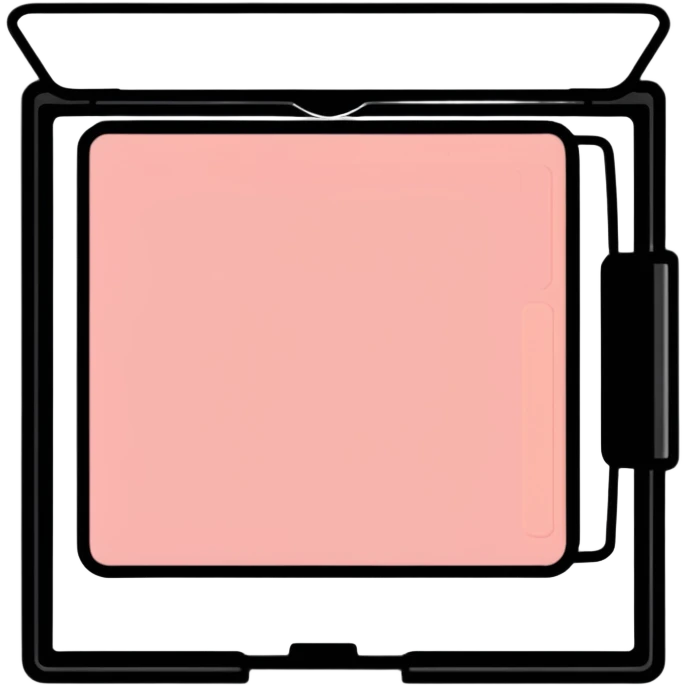 Black square shaped pink blusher compact makeup emoji