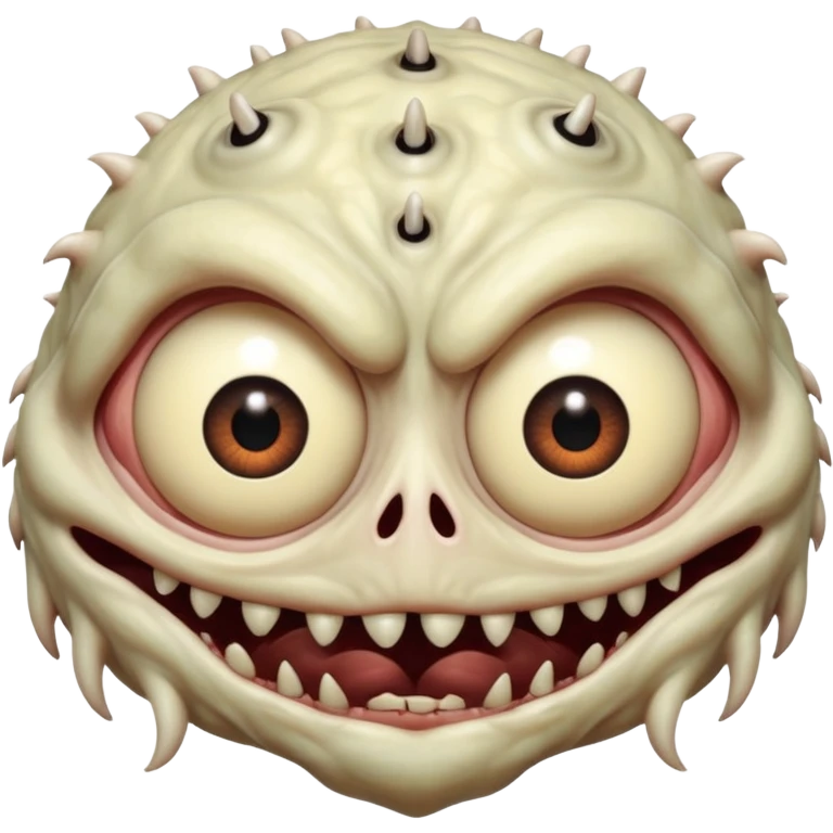 large skin surface with dozens of eyes creepy moster emoji