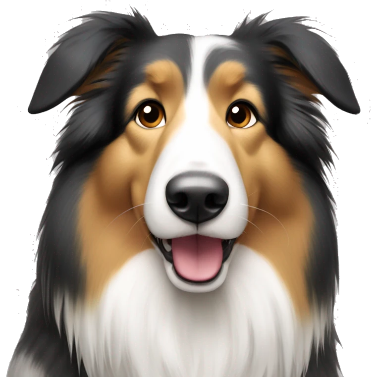 Tricolor rough collie emoji