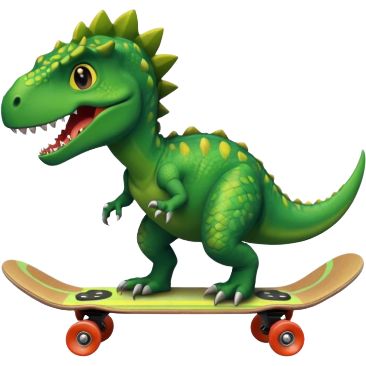 Dinosaur on a skateboard emoji