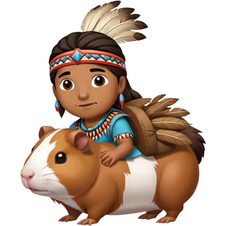 Native American riding Guinea pig  emoji
