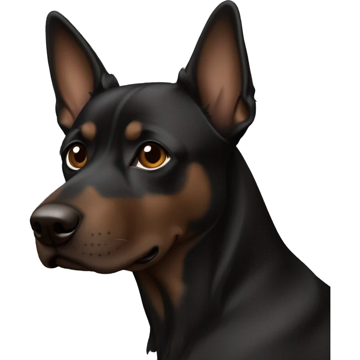 Perro negro con marrón y con los ojos marrón oscuro  emoji