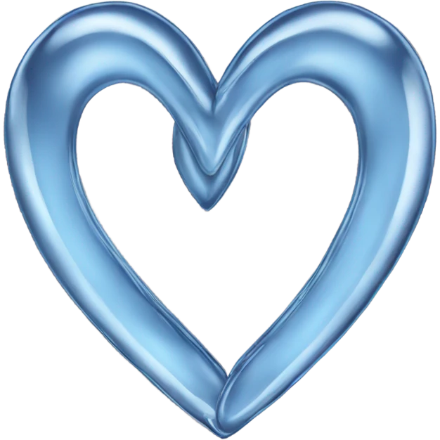 Chrome heart soft blue  emoji